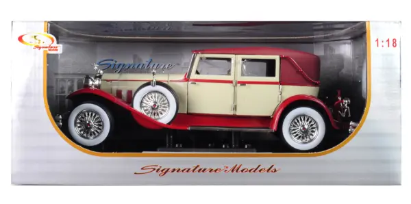 1930 Packard LeBaron Cream and Red 1/18 Diecast Model Car by Signature Models #3