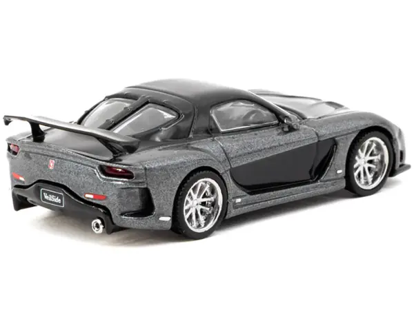 Mazda RX-7 "VeilSide Fortune7" RHD (Right Hand Drive) Gray Metallic and Black "Global64" Series 1/64 Diecast Model Car by Tarmac Works #2