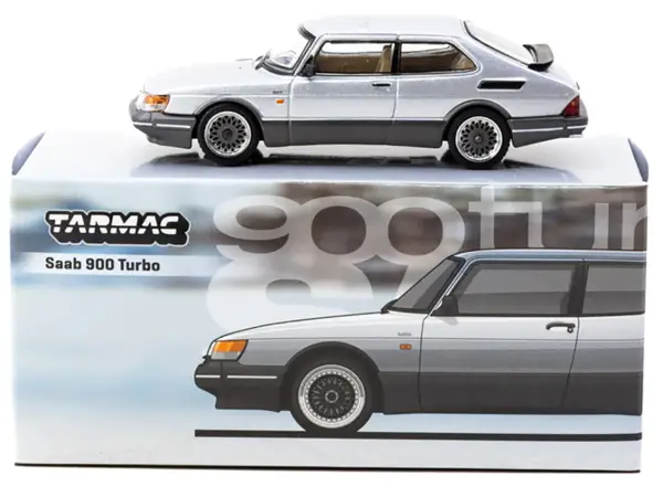 Saab 900 Turbo Silver Metallic "Global64" Series 1/64 Diecast Model by Tarmac Works #3