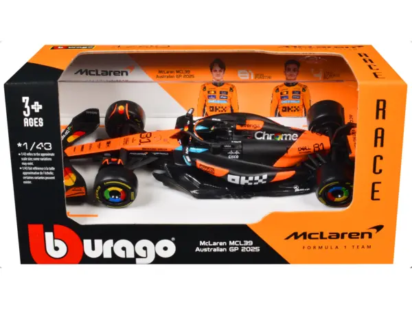 McLaren MCL39 #81 Oscar Piastri "OKX" Formula One F1 "Australian GP" (2025) "Race" Series 1/43 Diecast Model Car by Bburago #3