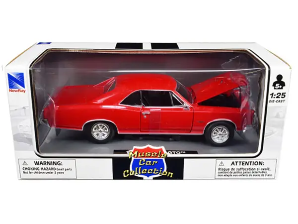 1966 Pontiac GTO Red "Muscle Car Collection" 1/25 Diecast Model Car by New Ray #3
