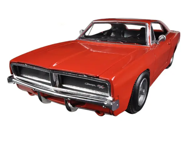 1969 Dodge Charger R/T Orange "Muscle Car Collection" 1/25 Diecast Model Car by New Ray #2