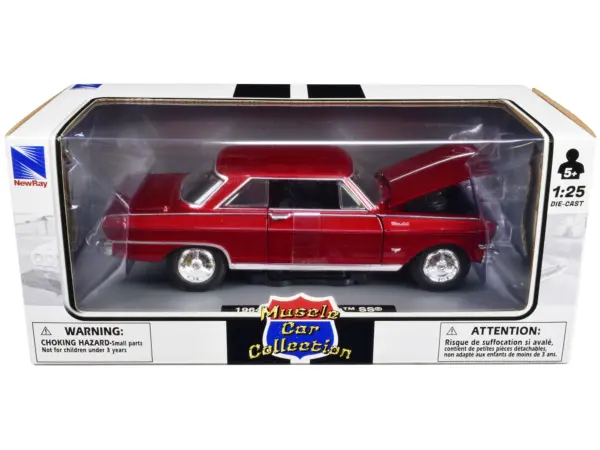 1964 Chevrolet Nova SS Burgundy "Muscle Car Collection" 1/25 Diecast Model Car by New Ray #3