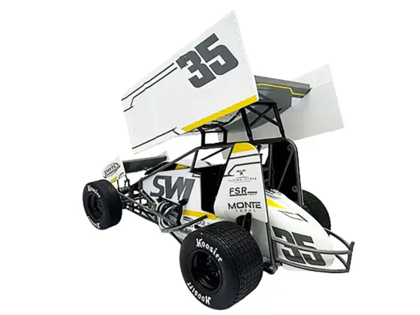 Winged Sprint Car #35 Jamie Veal "SWI Earthworks" White (2025) 1/18 Diecast Model Car by ACME #3