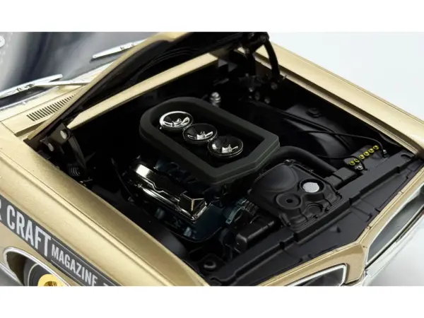 1966 Pontiac GTO "Car Craft Magazine Test Car" Gold Metallic with Black Top and Graphics Limited Edition to 300 pieces Worldwide 1/18 Diecast Model Car by ACME #3
