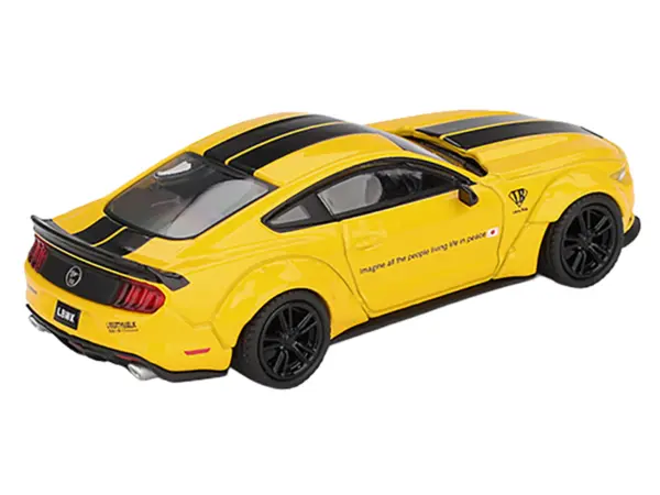 Ford Mustang "LB-Works" Triple Yellow with Black Stripes Limited Edition 1/64 Diecast Model Car by Mini GT #3