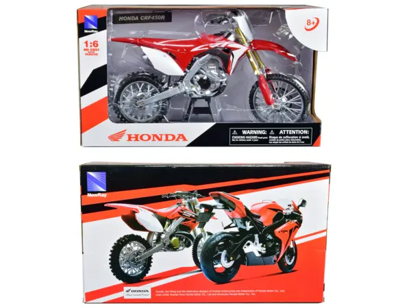 Honda CRF450R Dirt Bike Motorcycle Red and White 1/6 Diecast Model by New Ray #3