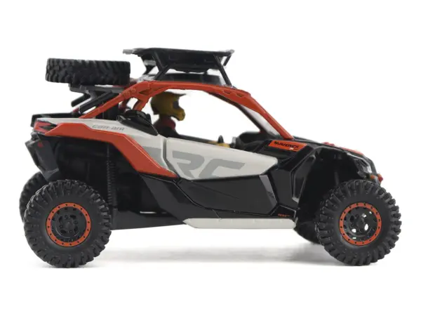Can-Am Maverick X3 X RS Turbo RR Sand Version Chalk Gray and Magma Red with Driver Figure 1/32 Diecast Model by BRP Models #2