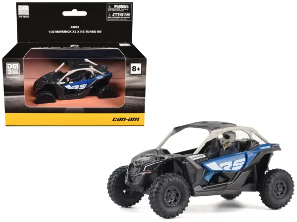 Can-Am Maverick X3 X RS Turbo RR Intense Blue and Chalk Gray with Driver Figure 1/32 Diecast Model by BRP Models #1