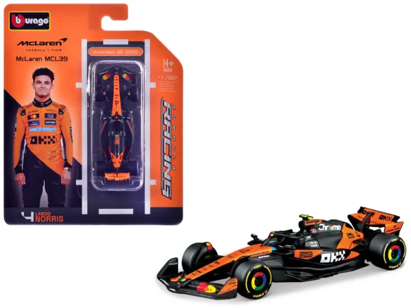 McLaren MCL39 #4 Lando Norris Winner Formula One F1 "Australian GP" (2025) "Formula Racing" Series 1/64 Diecast Model Car by Bburago #1