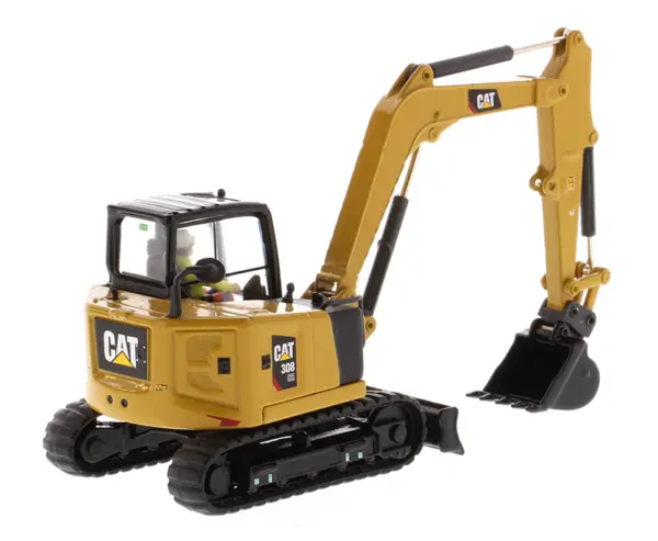 CAT Caterpillar 308 CR Next Generation Mini Hydraulic Excavator with Work Tools and Operator "High Line" Series 1/50 Diecast Model by Diecast Masters #3