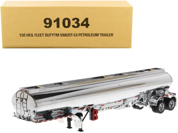 Heil Fleet Duty TM 9300/DT-C4 Petroleum Tanker Trailer Chrome "Transport Series" 1/50 Diecast Model by Diecast Masters #1