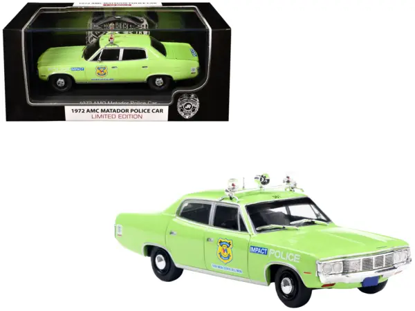 1972 AMC Matador Police Car "Cleveland Police Department" Light Green 1/43 Diecast Model by Iconic Replicas #1