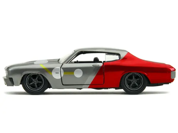 1970 Chevrolet Chevelle SS Gray Metallic and Red Metallic with Black Hood and Thor Diecast Figure "The Avengers" "Hollywood Rides" Series 1/32 Diecast Model Car by Jada #4