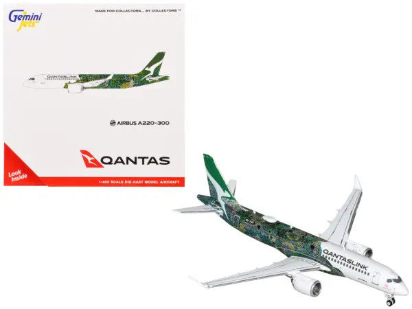 Airbus A220-300 Commercial Aircraft "QantasLink - Minyma Kutjara Tjukurpa" (VH-X4A) White with Graphics 1/400 Diecast Model Airplane by GeminiJets #1