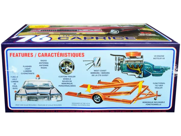 Skill 2 Model Kit 1976 Chevrolet Caprice with Trailer 3-in-1 Kit 1/25 Scale Model by MPC #2